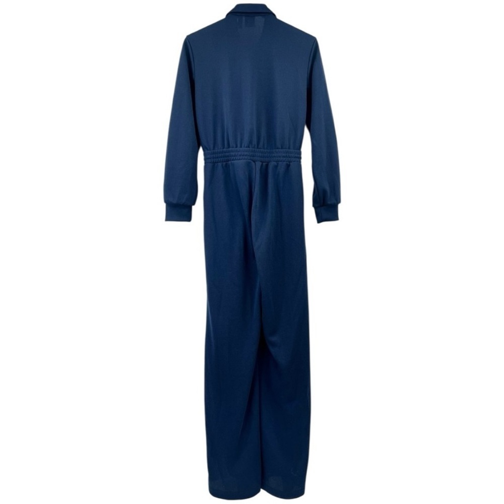 Adidas Originals RETRO Navy Blue Orange Striped Midweight Long Sleeve Jumpsuit - Picture 6 of 9